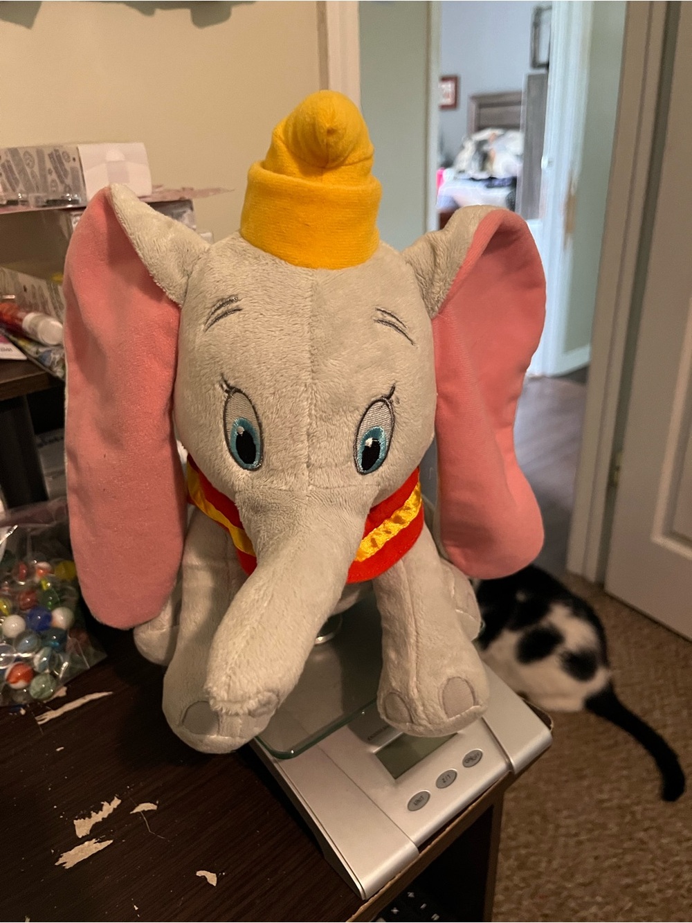 Dumbo Plush Elephant with Yellow Hat and Pink Ears